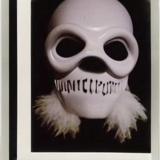 Prompt: polaroid of a creepy halloween mask