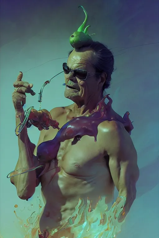 Prompt: jack nicholson is a chilli, hyper detailed, digital art, artstation, cinematic lighting, studio quality, smooth render, by peter mohrbacher, hajime sorayama, wayne barlowe, boris vallejo, aaron horkey, gaston bussiere, craig mullins