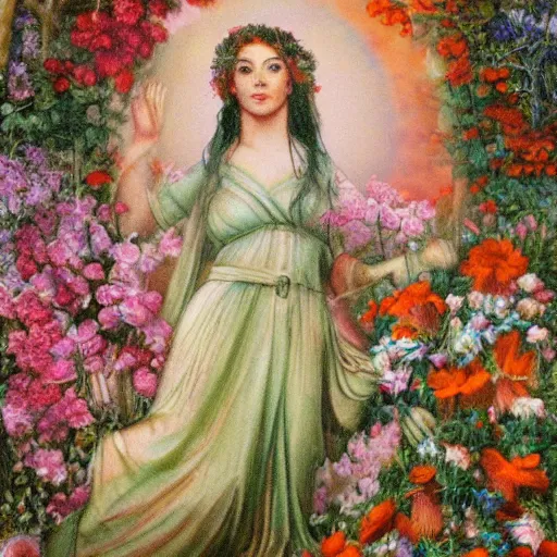 Image similar to persephone ( the gathering of flowers )