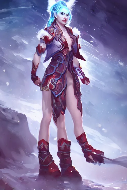 Image similar to New support female champion, ice enchanter art by Chengwei Pan, trending on artstation, digital paint, artstationHD, artstationHQ, 4k, 8k