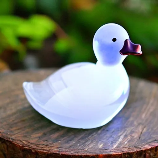 Prompt: crystal glass duck. etsy shop photo