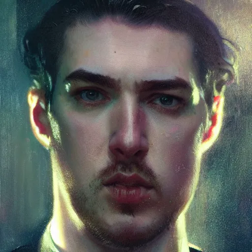 Image similar to hozier, hyperrealistic portrait, bladerunner street, art of elysium by jeremy mann and alphonse mucha, fantasy art, photo realistic, dynamic lighting, artstation, poster, volumetric lighting, very detailed face, 4 k, award winning