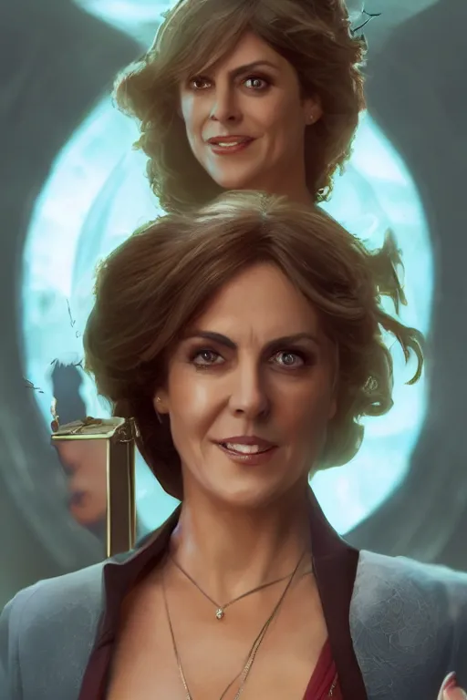 Image similar to Portrait of Liz Hurley as Baroness in G.I, Joe, with evil smile, in a movie still cinematic, artstation, Greg rutkowski, UHD 8K