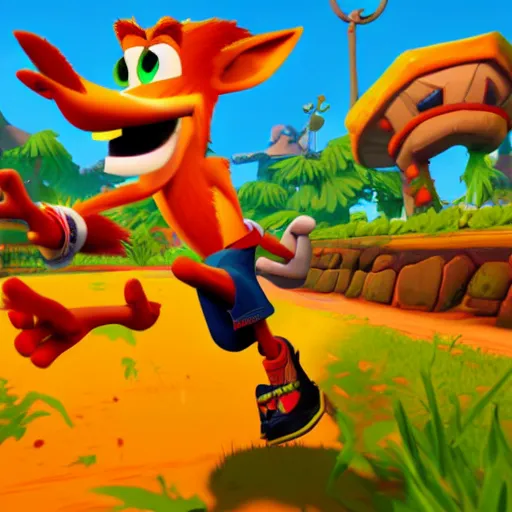 Prompt: Crash Bandicoot, 4k