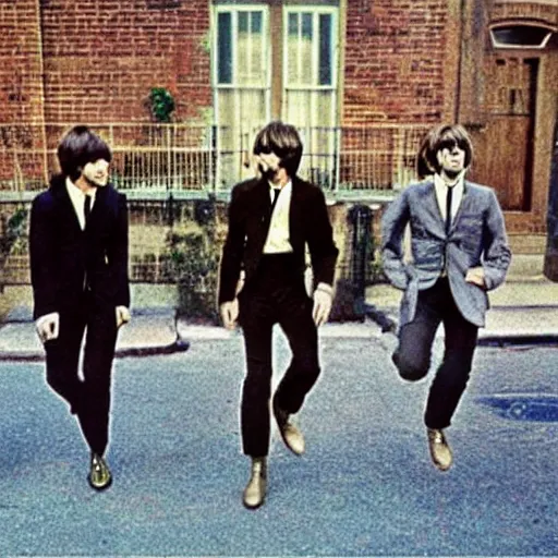 Prompt: picture of the beatles, full color