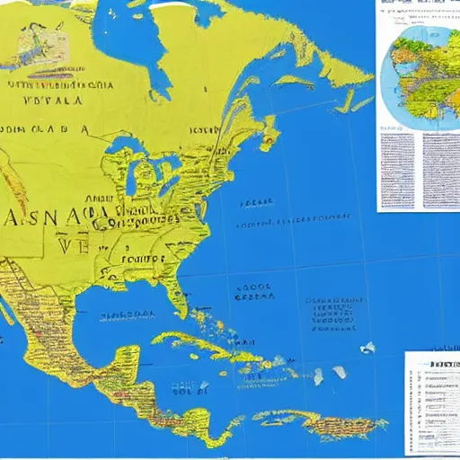 Image similar to a map of north america, labeled