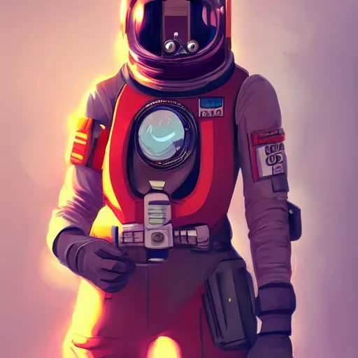 Image similar to a beautiful portrait of a space bounty hunter by Ellie Maple Fox trending on Artstation