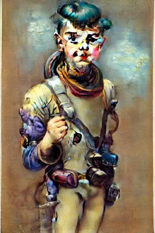 Image similar to ( ( ( ( ( 2 0 5 0 s retro future 1 0 year old boy super scientest in space pirate mechanics costume full portrait. muted colors. ) ) ) ) ) by jean baptiste monge, james avati!!!!!!!!!!!!!!!!!!!!!!!!!!!!!