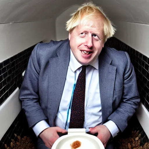 Prompt: boris johnson in a bathtub filled with beans beans beans