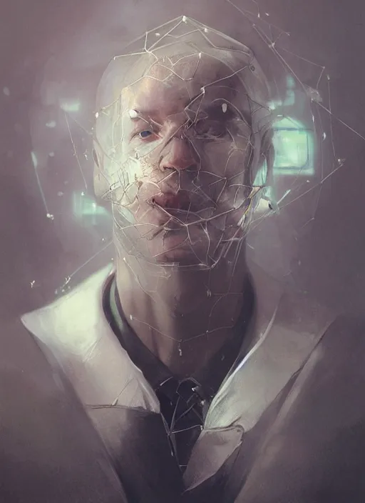 Prompt: higher cortical layers forming networks that operate over discretized parameters, photorealistic portrait by michael komarck, greg rutkowski, victo ngai, artgerm, willem claesz heda and j. dickenson