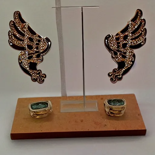 Image similar to jewelry design, jewelry display, earrings with phoenix decoration