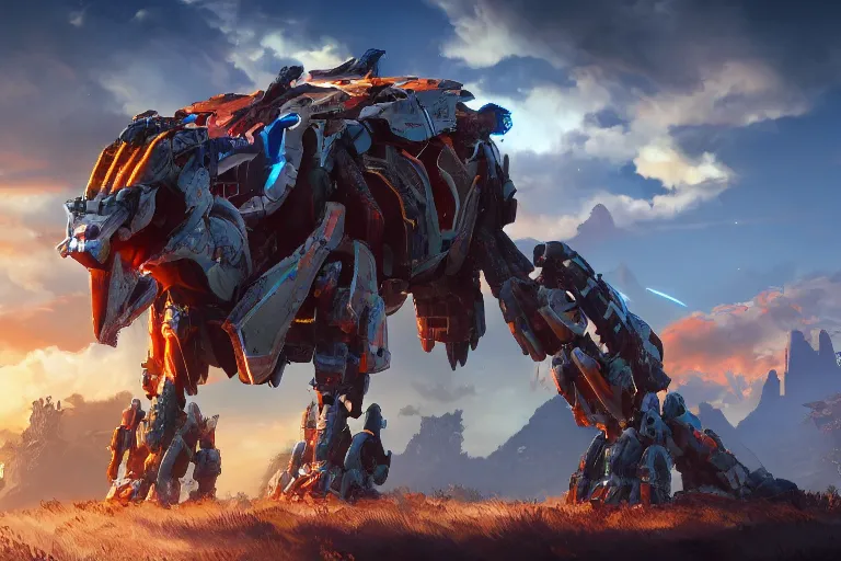 Image similar to stormbird machine mecha animal beast robot of horizon forbidden west horizon zero dawn bioluminiscence global illumination ray tracing hdr fanart arstation by sung choi and eric pfeiffer and gabriel garza and casper konefal