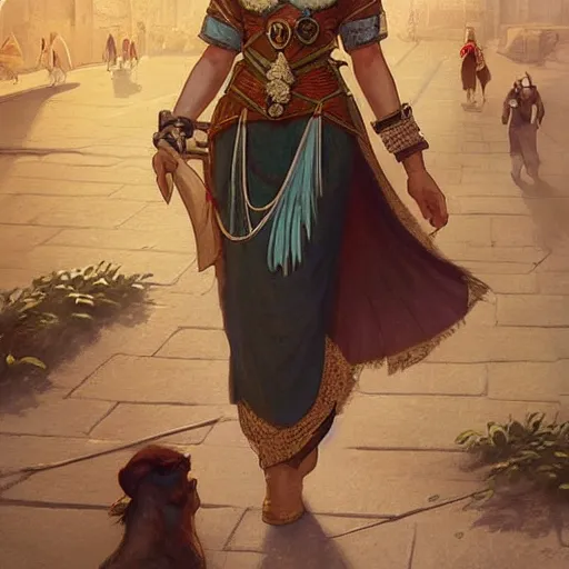 Image similar to A well dressed sumerian woman in a major Mesopotamian city, highly detailed, digital painting, artstation, concept art, sharp focus, illustration, cinematic lighting, art by artgerm and greg rutkowski and alphonse mucha