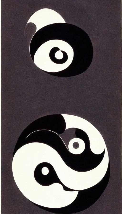 Image similar to Abstract representation of ying Yang concept, by Charles Addams