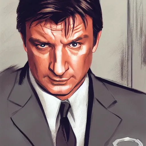 Prompt: Nathan Fillion as James Bond in Goldeneye 007 silently dispatching a guard on the toilet in facility , D&D, cinematic, intricate, elegant, highly detailed, movie still, artstation, concept art, smooth, sharp focus, illustration, art by artgerm and greg rutkowski and alphonse much