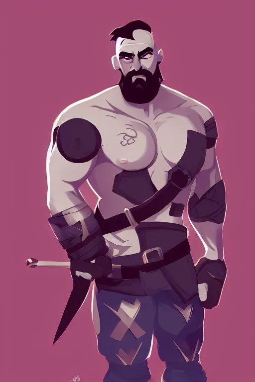 Prompt: braum minimalist arcane league of legends wild rift hero champions tank support marksman mage fighter assassin, design by lois van baarle by sung choi by john kirby