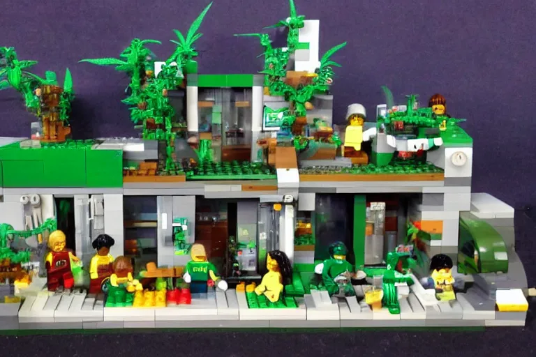 Image similar to yoda's cannabis farm 1 9 8 5 lego set