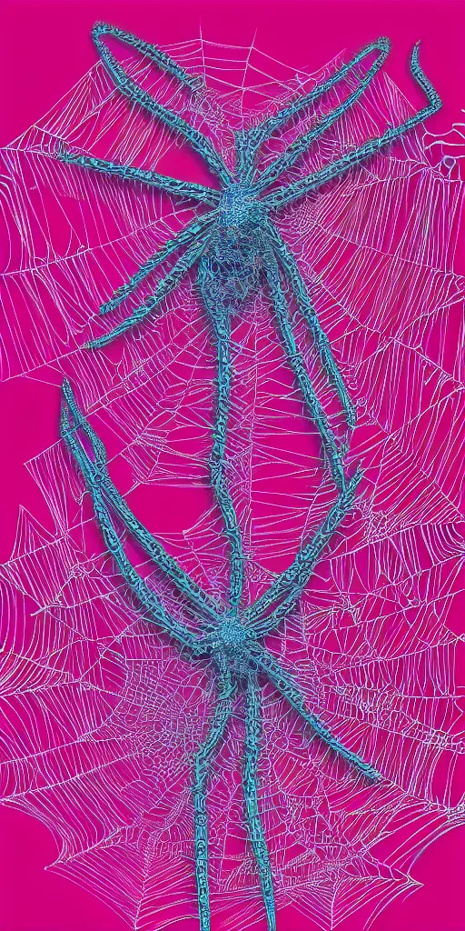 Image similar to a fractal spider flamingo with thousands of legs 4 k