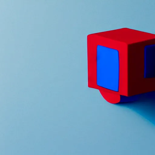 Prompt: red cube on a blue sphere