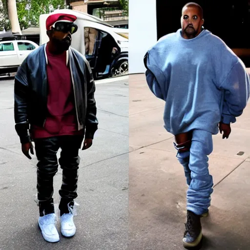 Image similar to kanye west dresses like captain america