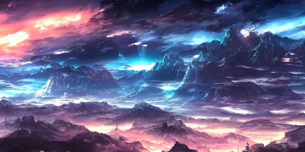 Prompt: hd anime futuristic landscape, 4 k, stunning, full hd wallpaper