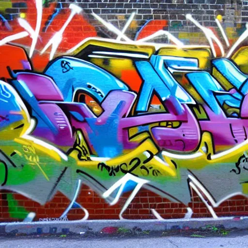 Prompt: a graffiti mural in the style of crash nyc