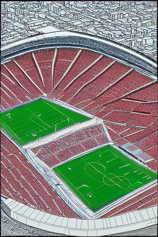 Image similar to olympic stadium, montreal, 1 9 7 6, digital art