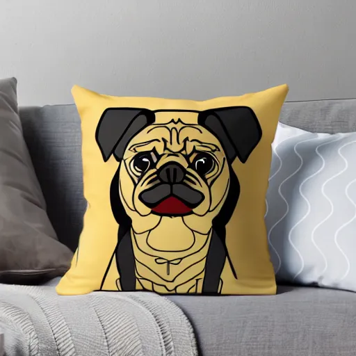 Image similar to pug in a geometric style