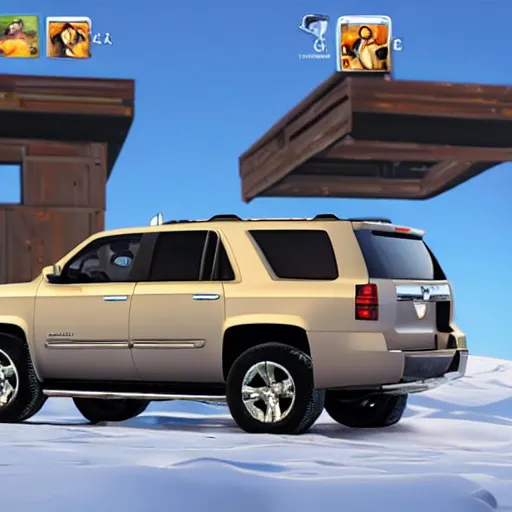 Prompt: chevy tahoe in fortnite
