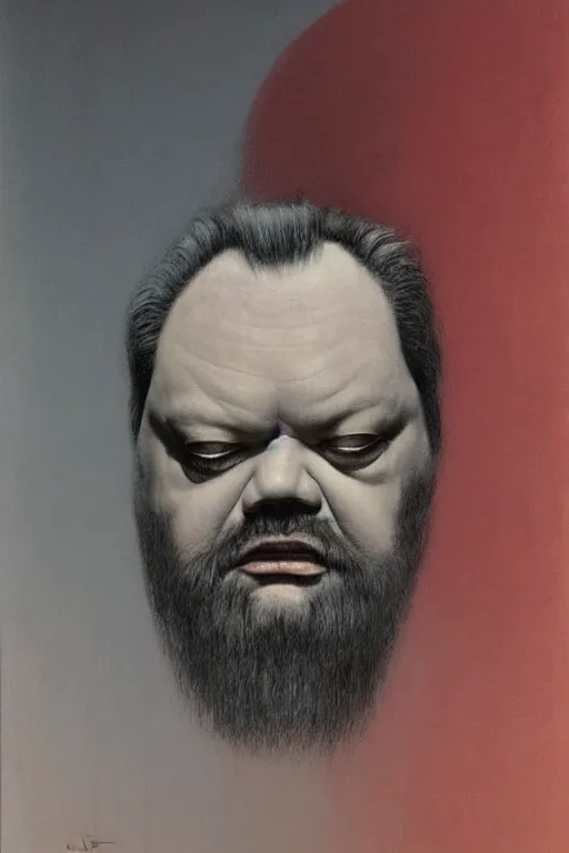 Image similar to portrait of Orson Welles by Zdzislaw Beksinski