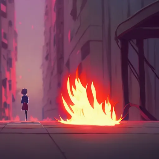 Image similar to o thou unlucky one, with the thunder flame of pain, ignite your own heart, and let it burn alone, detailed, cory loftis, james gilleard, atey ghailan, makoto shinkai, goro fujita, studio ghibli, rim light, exquisite lighting, clear focus, very coherent, plain background