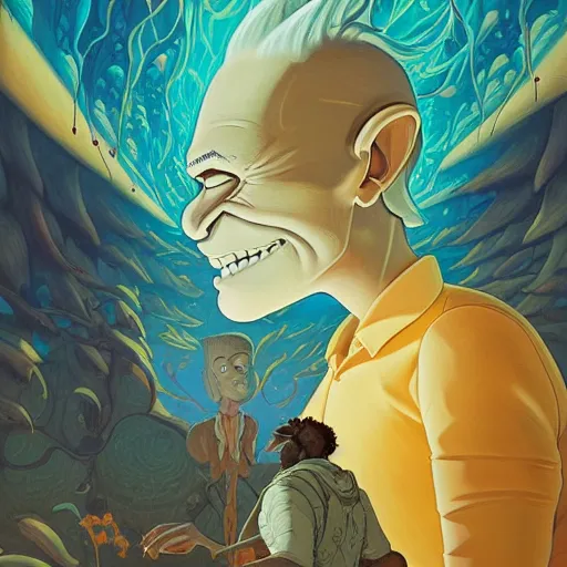 Prompt: chosen mohawk projector portrait by gaston bussierre and charles vess and james jean and erik jones and rhads, inspired by rick and morty, epic, funny, huge scale, beautiful fine face features, intricate high details, sharp, ultradetailed