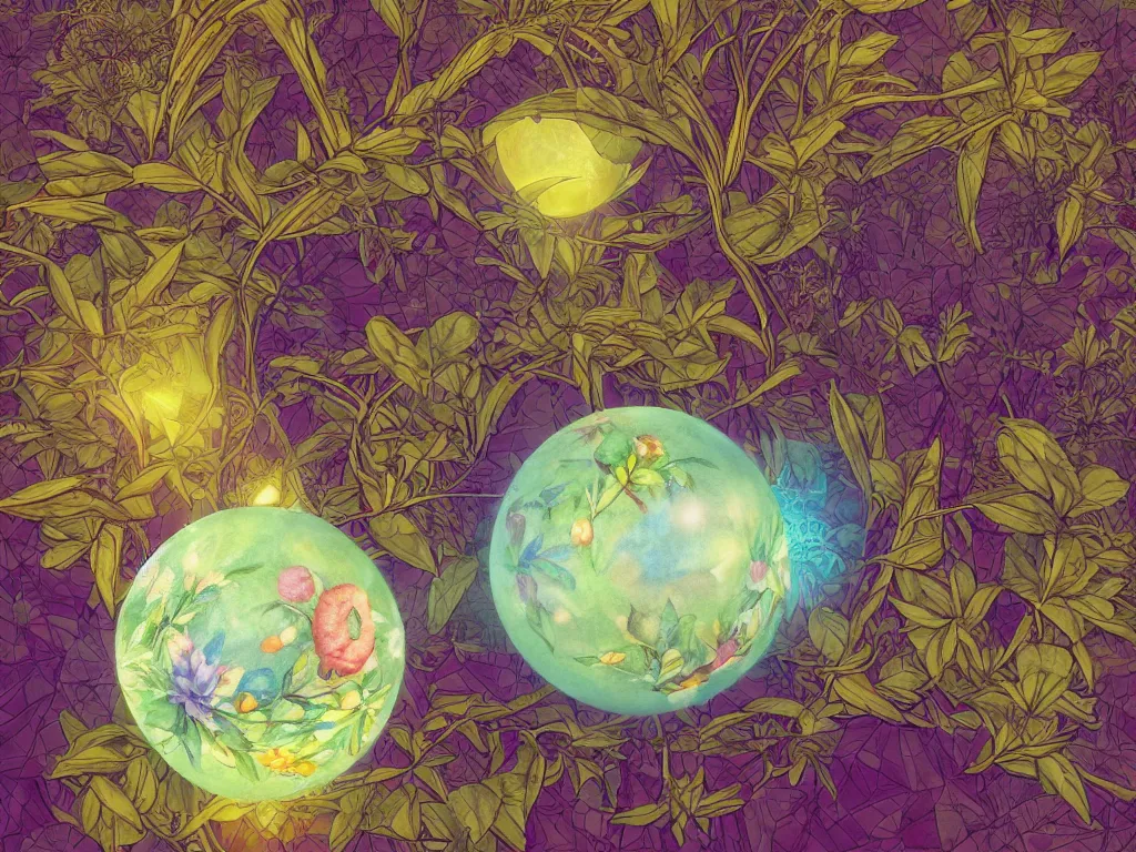 Prompt: the orb of dreams, sunlight study, art nouveau, by maria sibylla merian and ( ( ( ( lisa frank ) ) ) ), 8 k, sharp focus, octane render, ( ( ( kauai ) ) )