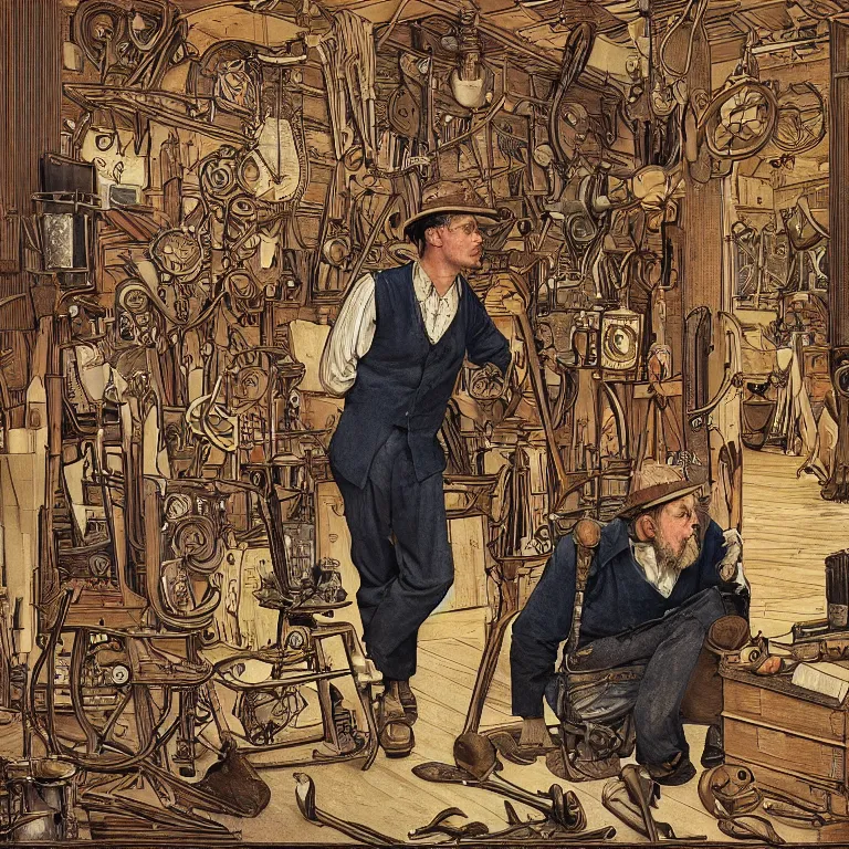 Prompt: a bad workman always blames his tools, highly detailed, 8 k resolution, visual art, art nouveau art