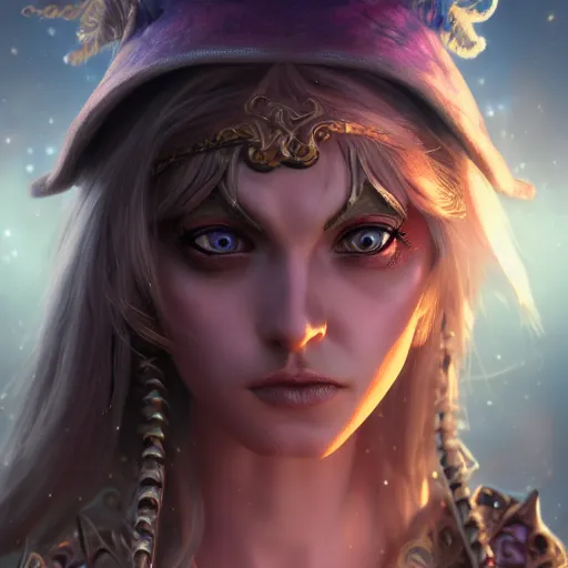Image similar to beautiful dark magician girl,mystical, ultra detailed, character portrait, james gurney, character concept style trending on artstation, detailed face, concept art, detailed, octane render cinematic, photo-realistic, 8k, high detailed