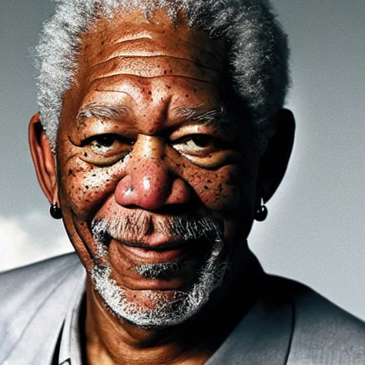 Prompt: Morgan Freeman as god in heaven