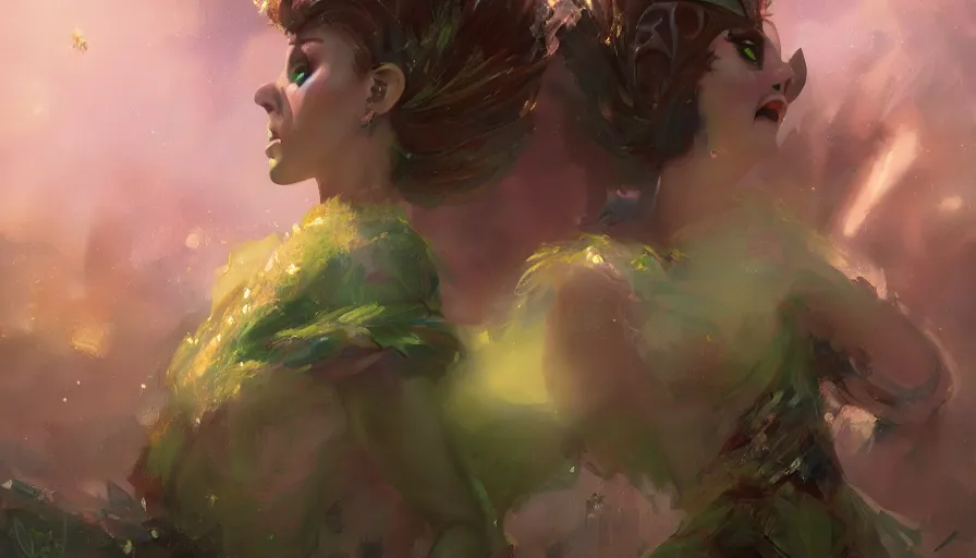 Image similar to A beautiful painting of tim curry as tinker bell by greg rutkowski and Kalin Popov , Trending on artstation HD.