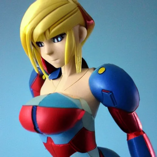 Prompt: a paper model of zero suit samus, paper modeling art.