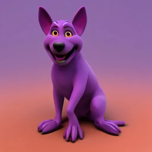 Prompt: a beautiful 3d render of a purple dog in a disney movie, in the style of disney, pixar, the dog is doing ballet, highly detailed, 8k resolution