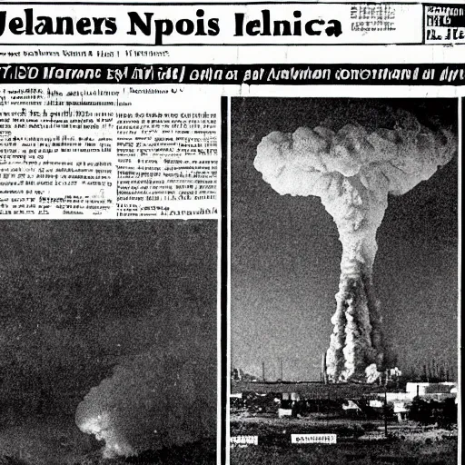 Image similar to news report of nuclear explosion