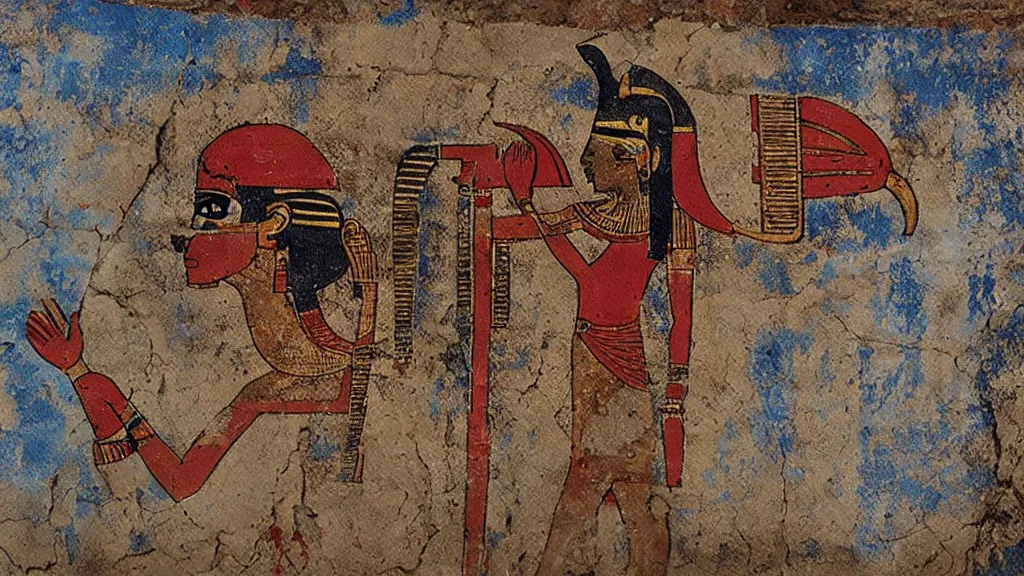 Image similar to ancient egyptian painting of ugandan knuckles