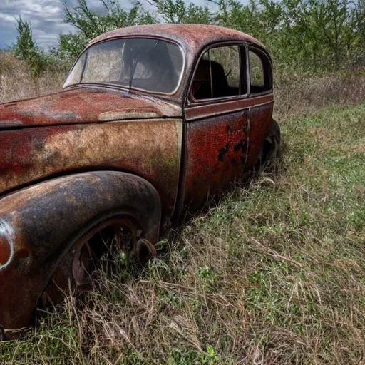 Image similar to broken down rusty old car