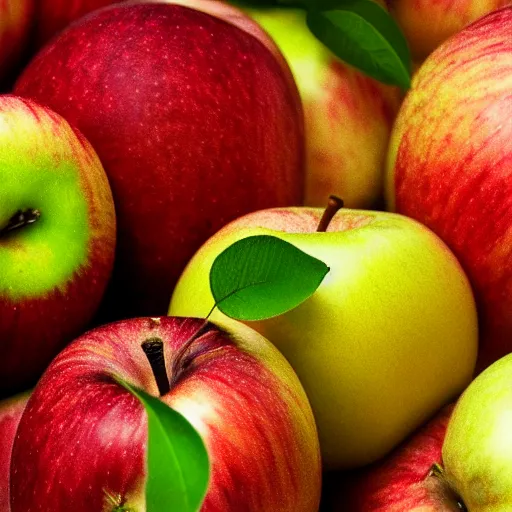 Image similar to 8k illustration of an apple, macro shot, super high resolution, award winning, extremely detailed