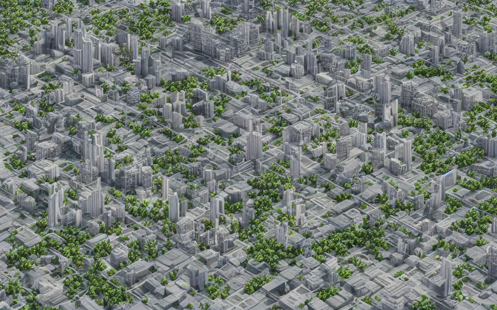 Image similar to map render of an utopian city, 8k render with octane