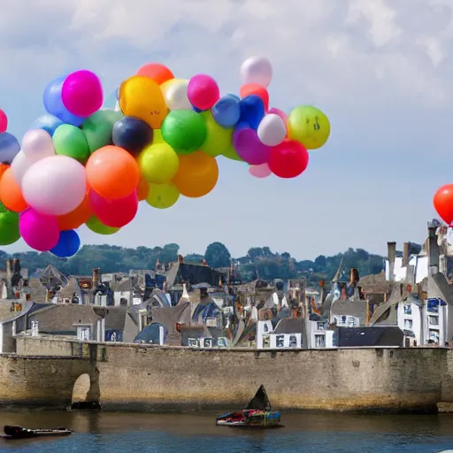 Image similar to photo of bretagne with giant birthday balloons