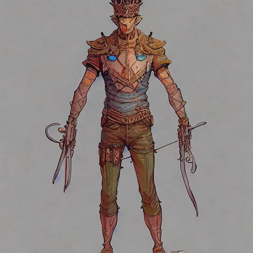 Prompt: cell shaded cartoon, a normal skinny guy dressed up as an elaborate fantasy king concept art by josan gonzales and wlop, laurie greasley, jordan grimmer, beksinski and james jean, highly detailed, sharp focus, trending on artstation, hq, deviantart, art by artgem