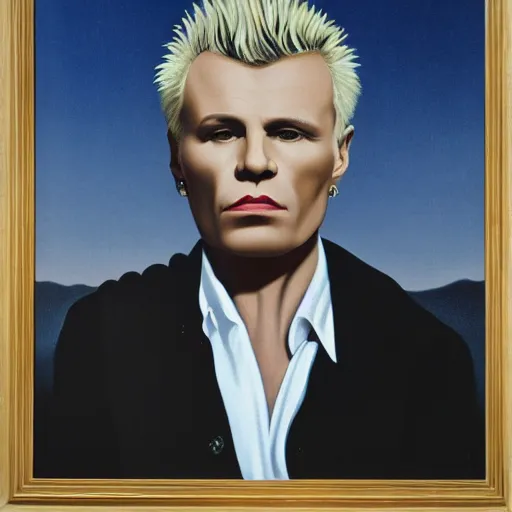 Image similar to billy idol by rene magritte, hd, 4 k, detailed, award winning