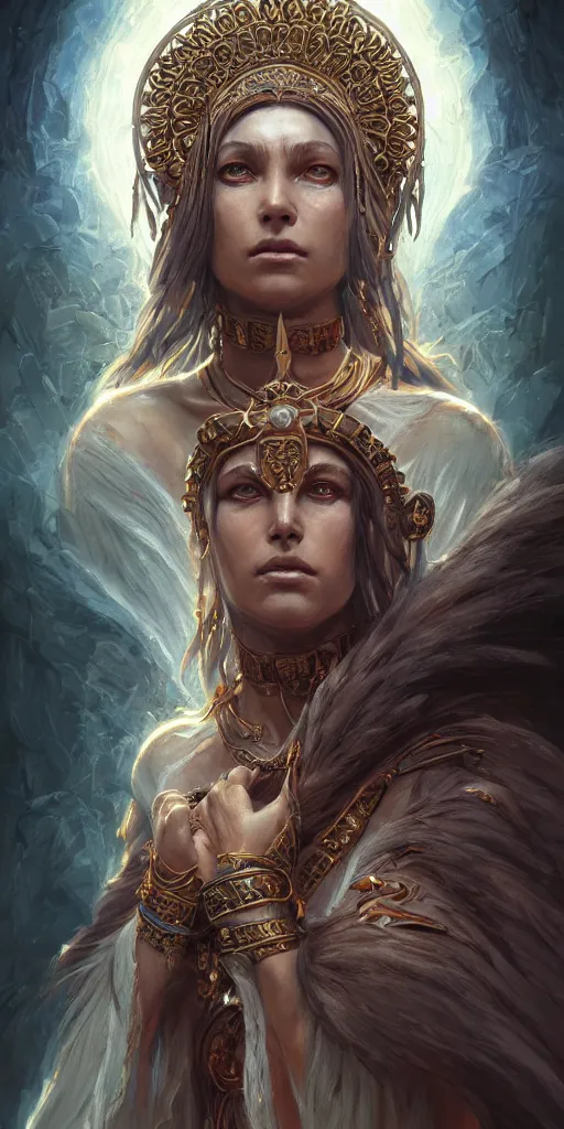 Prompt: priestess, disciples II art, lionage, awardwinning movie still, intricate, highly detailed, digital painting, artstation, concept art, smooth, sharp focus, illustration, Unreal Engine 5, 8K, art by artgerm and greg rutkowski