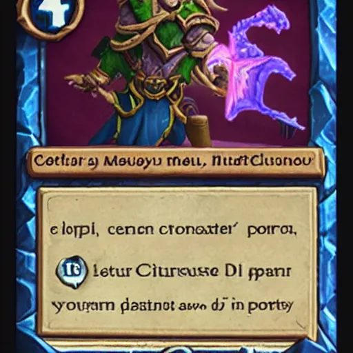 Prompt: Hearthstone card that removes curse from your next opponent's card