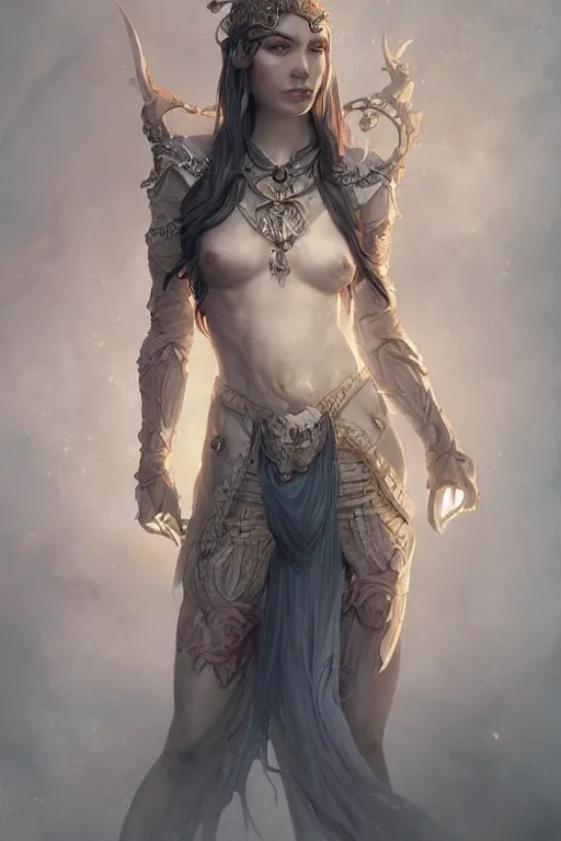 Prompt: full body portrait of an girl, d & d, fantasy, intricate, elegant, highly detailed, digital painting, artstation, concept art, smooth, sharp focus, illustration, art by artgerm and greg rutkowski and peter mohrbacher